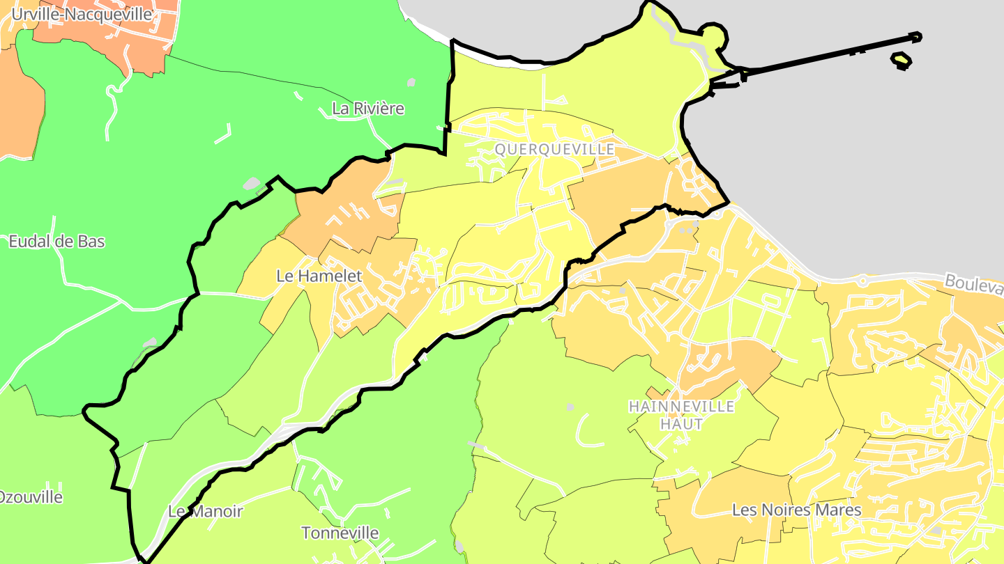 Carte des prix de l'immobilier Querqueville