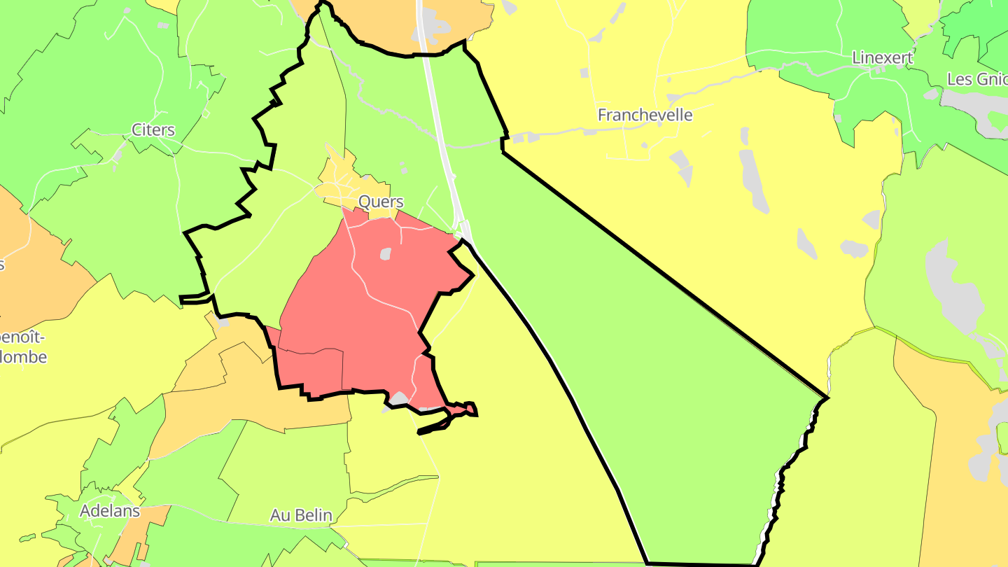 Carte des prix de l'immobilier Quers