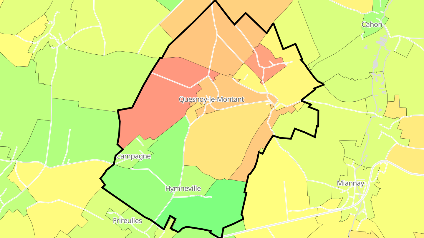 Carte des prix de l'immobilier Quesnoy-le-Montant