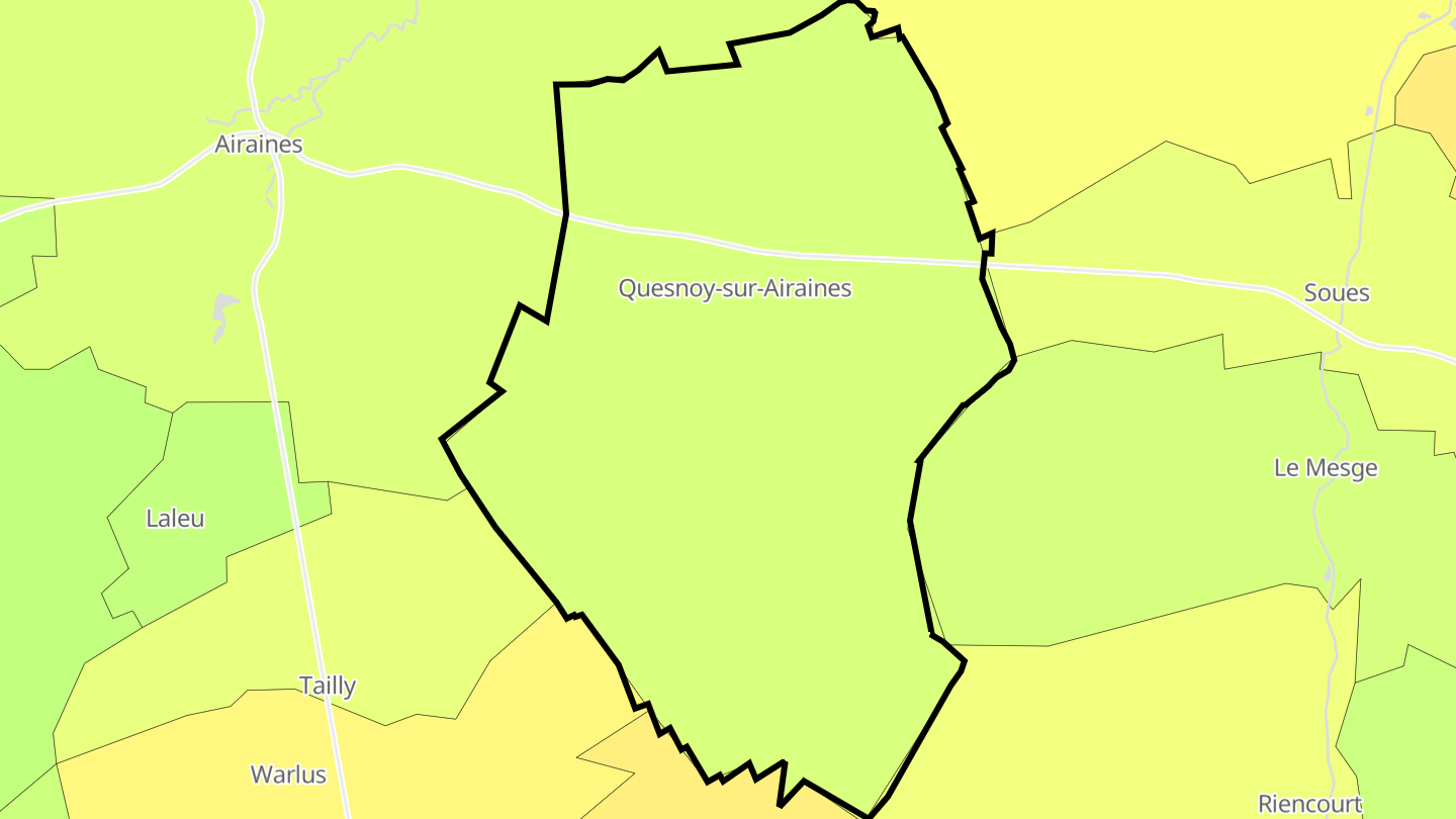 Carte des prix de l'immobilier Quesnoy-sur-Airaines