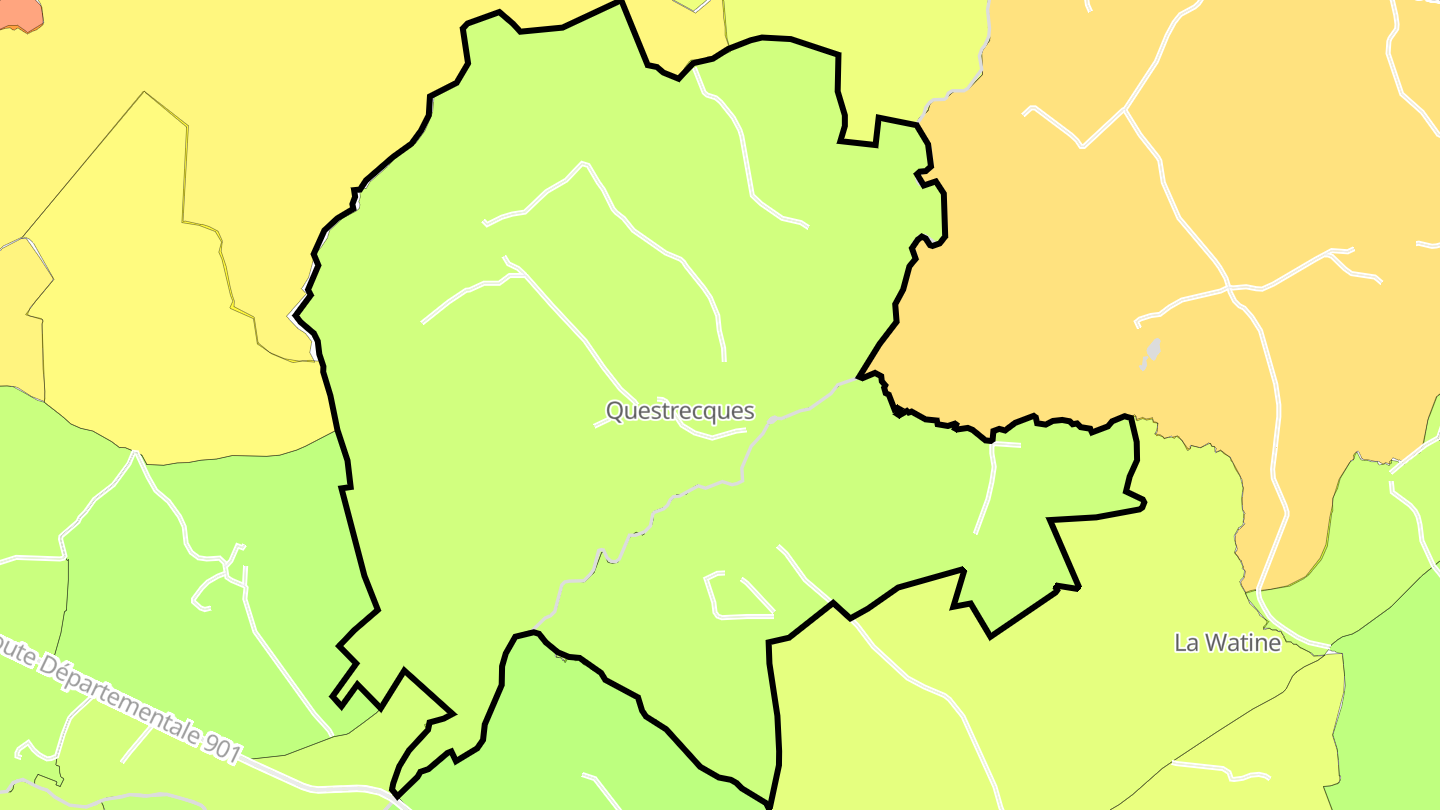 Carte des prix de l'immobilier Questrecques