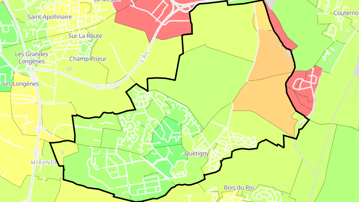 Carte des prix de l'immobilier Quetigny