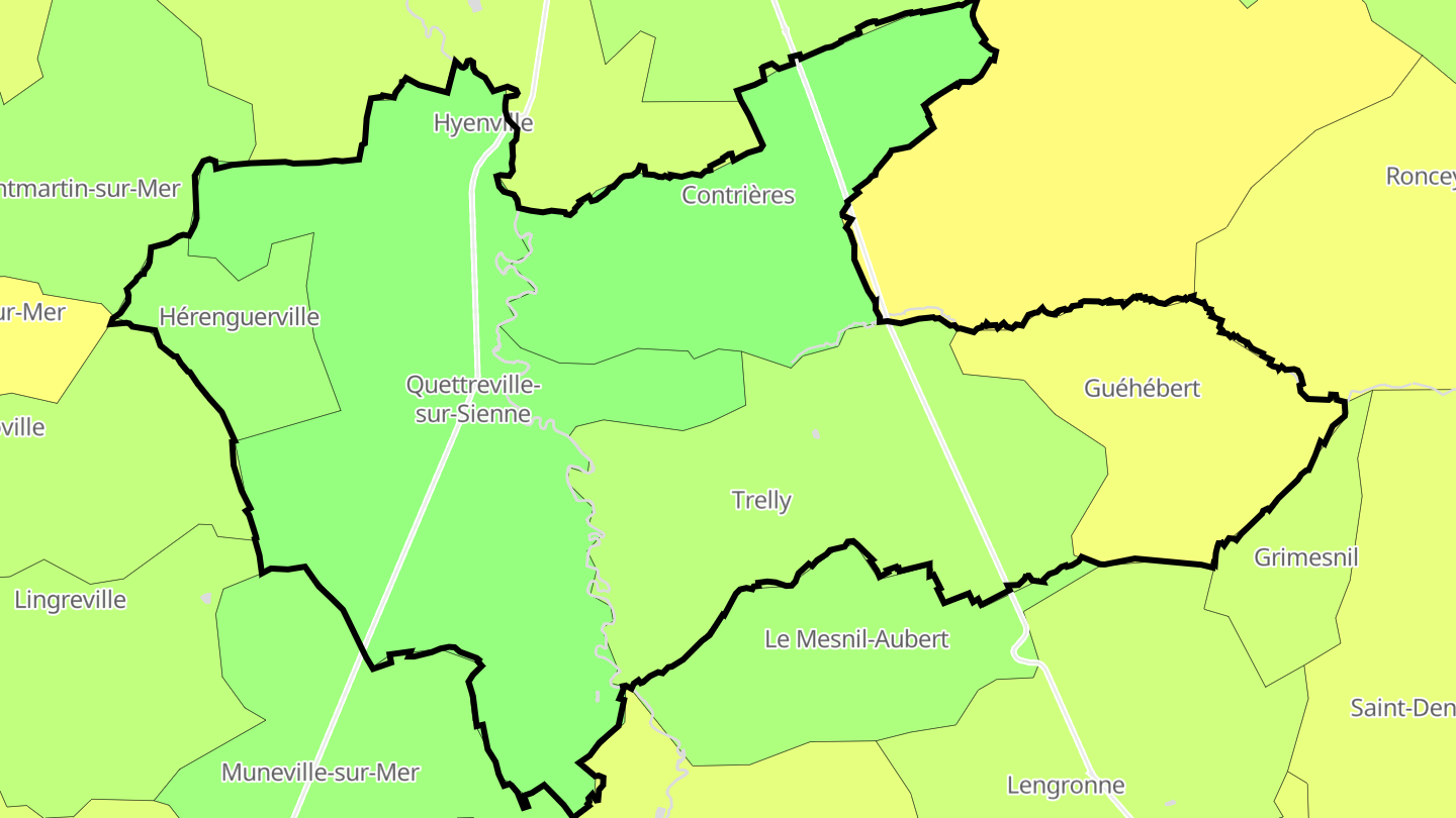 Carte des prix de l'immobilier Quettreville-sur-Sienne