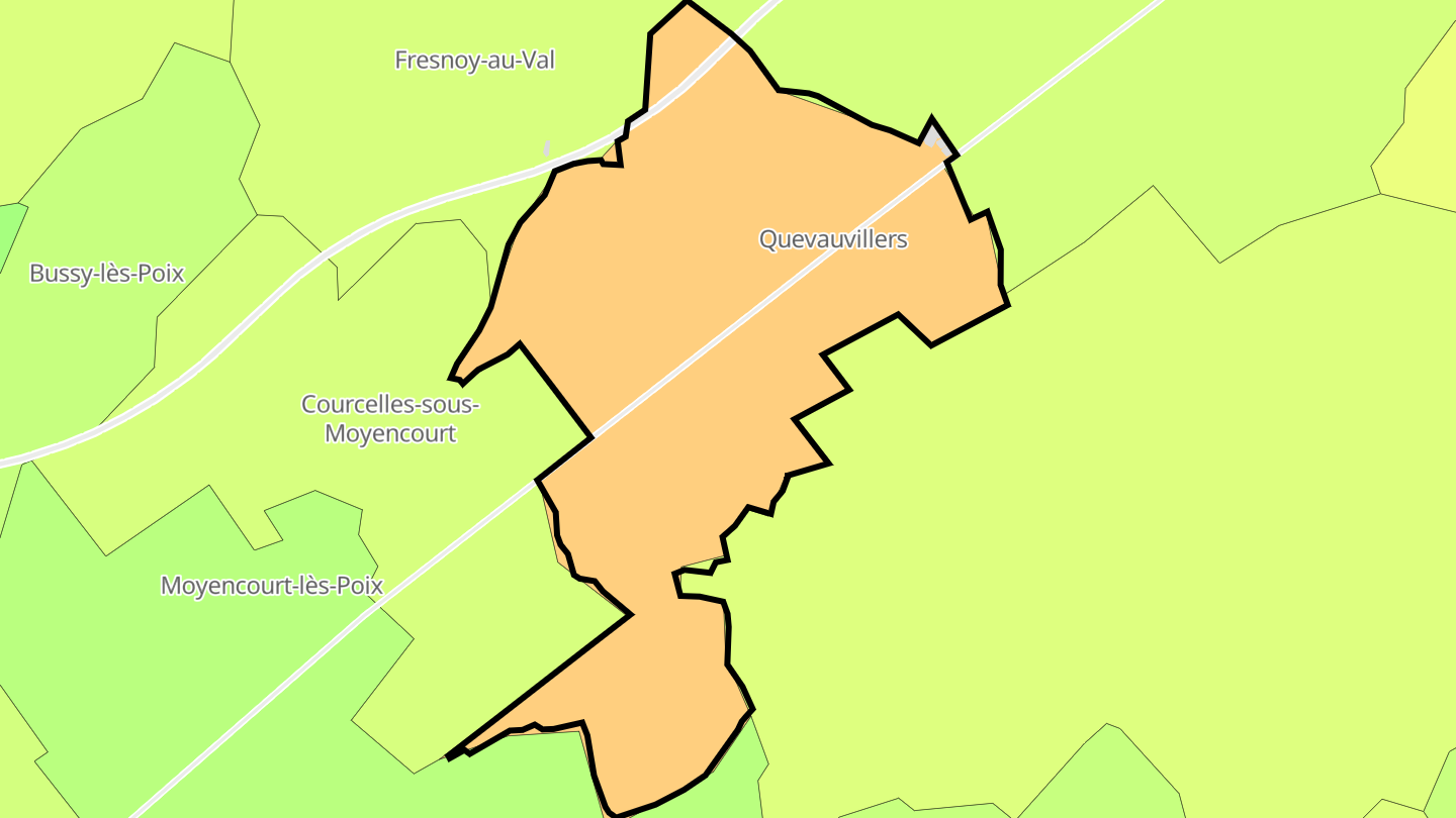 Carte des prix de l'immobilier Quevauvillers