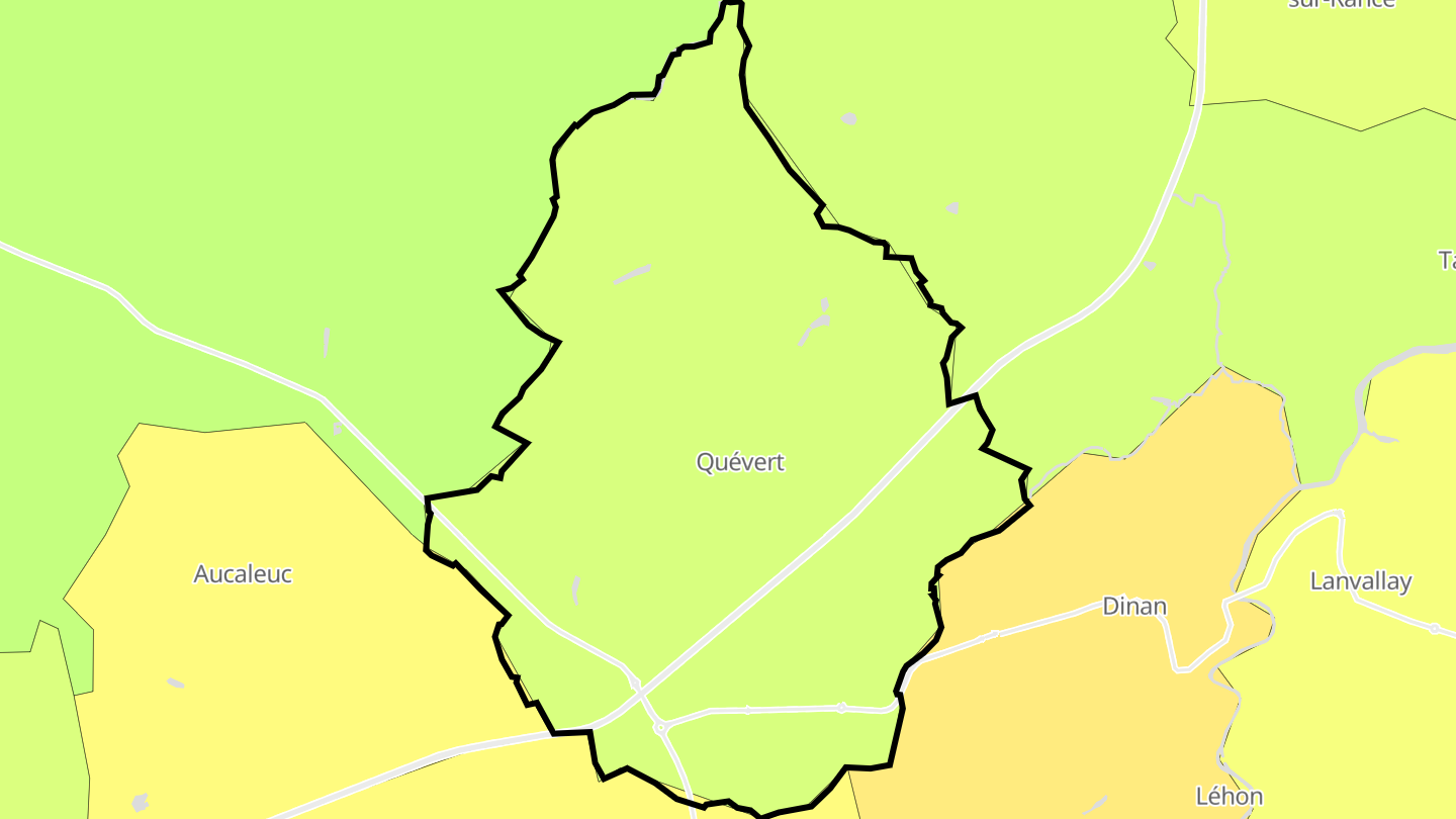 Carte des prix de l'immobilier Quévert