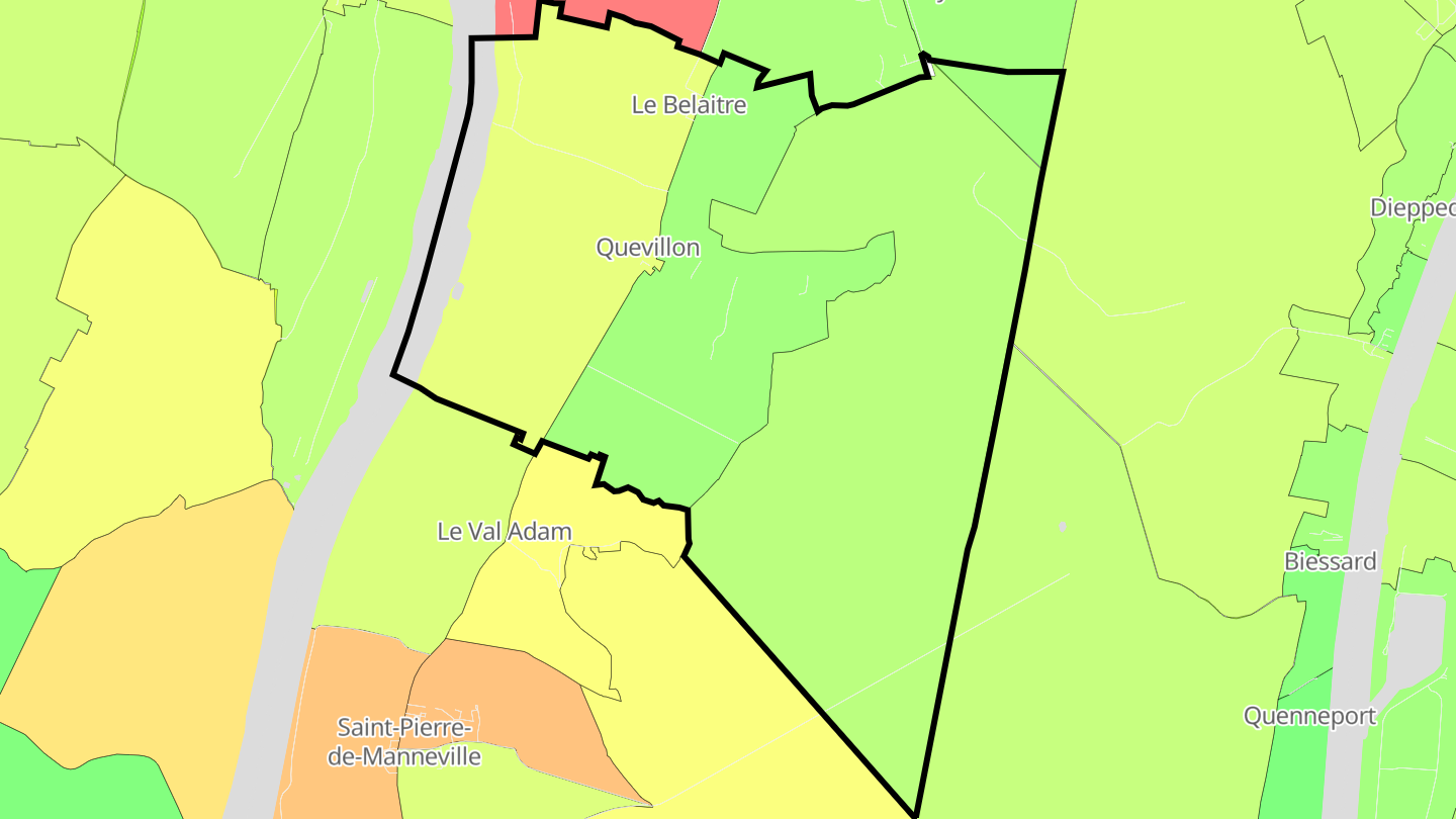 Carte des prix de l'immobilier Quevillon