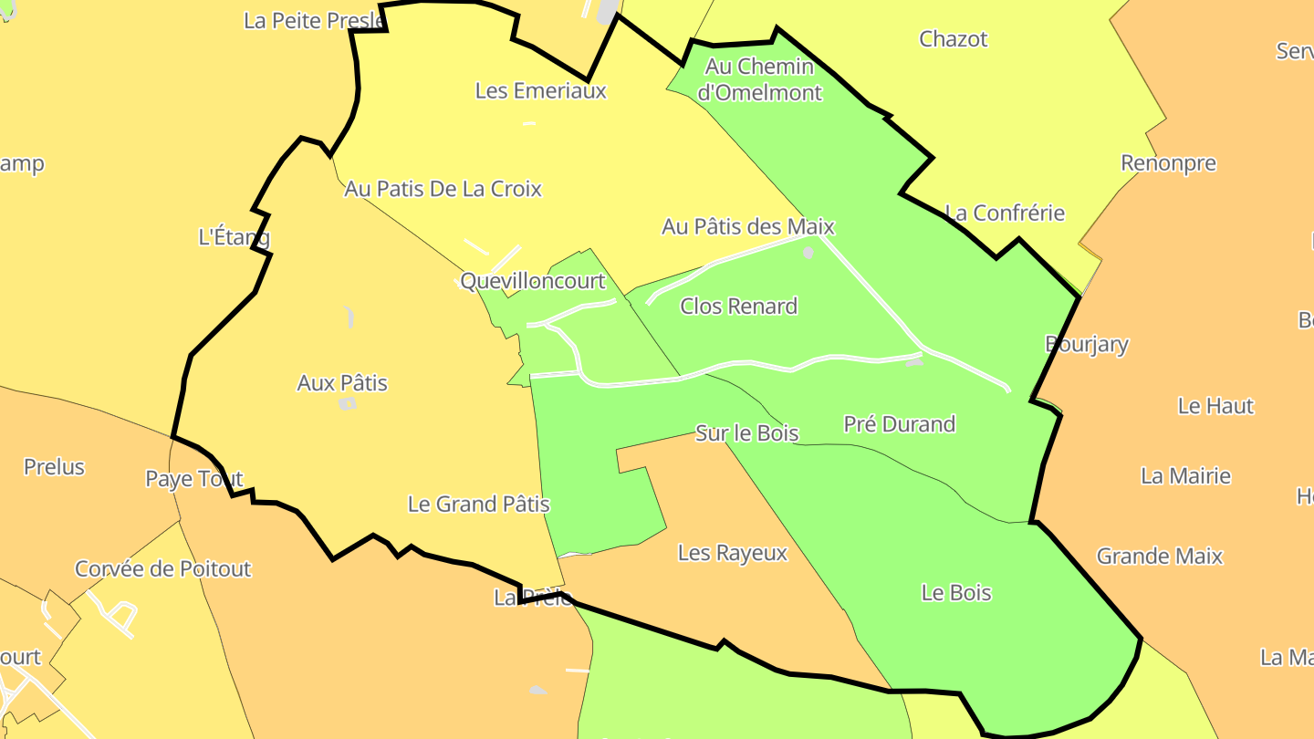Carte des prix de l'immobilier Quevilloncourt