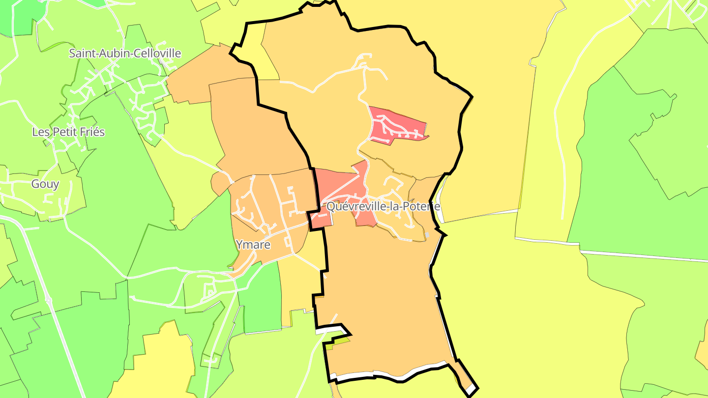 Carte des prix de l'immobilier Quévreville-la-Poterie