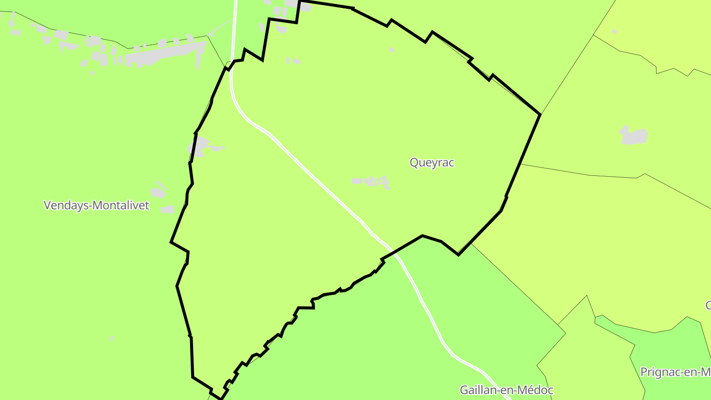 Carte des prix de l'immobilier Queyrac
