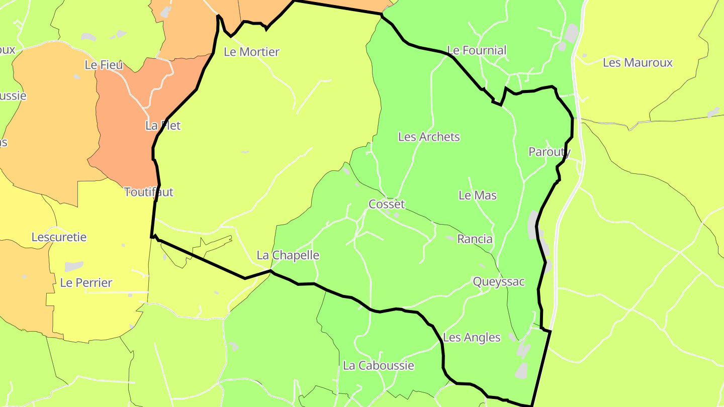 Carte des prix de l'immobilier Queyssac