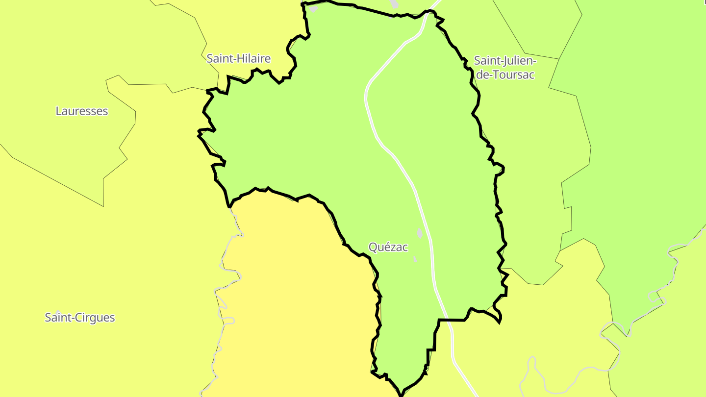 Carte des prix de l'immobilier Quézac