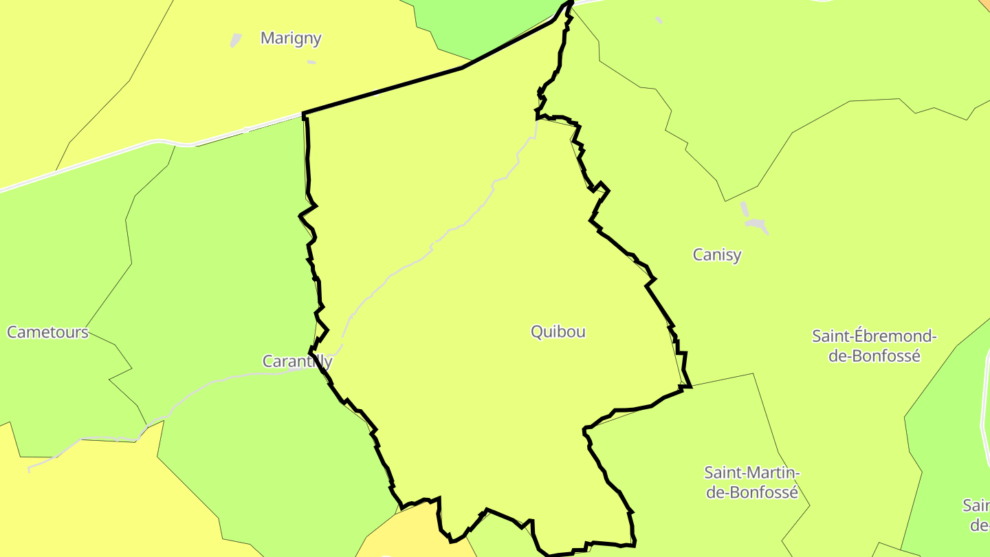 Carte des prix de l'immobilier Quibou