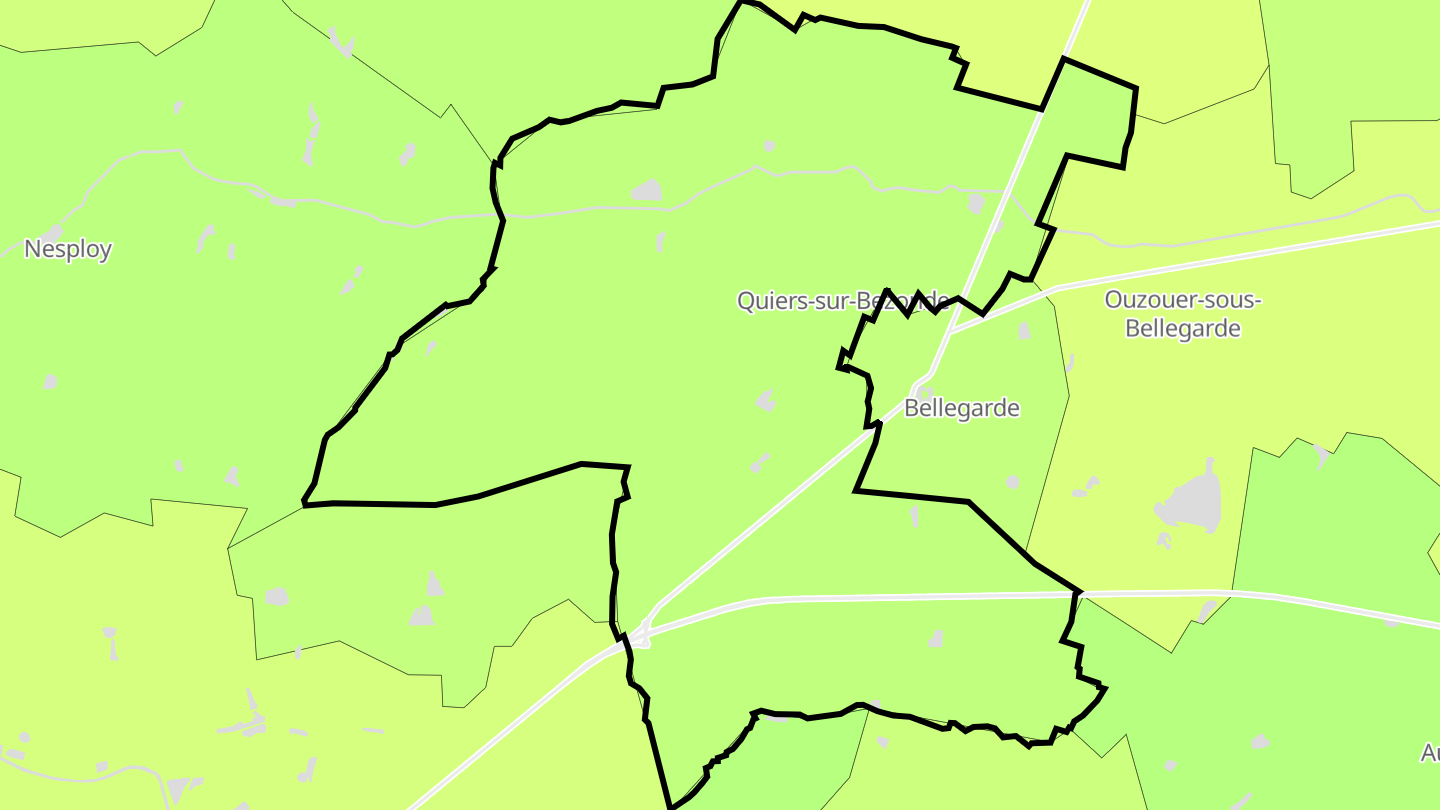 Carte des prix de l'immobilier Quiers-sur-Bézonde