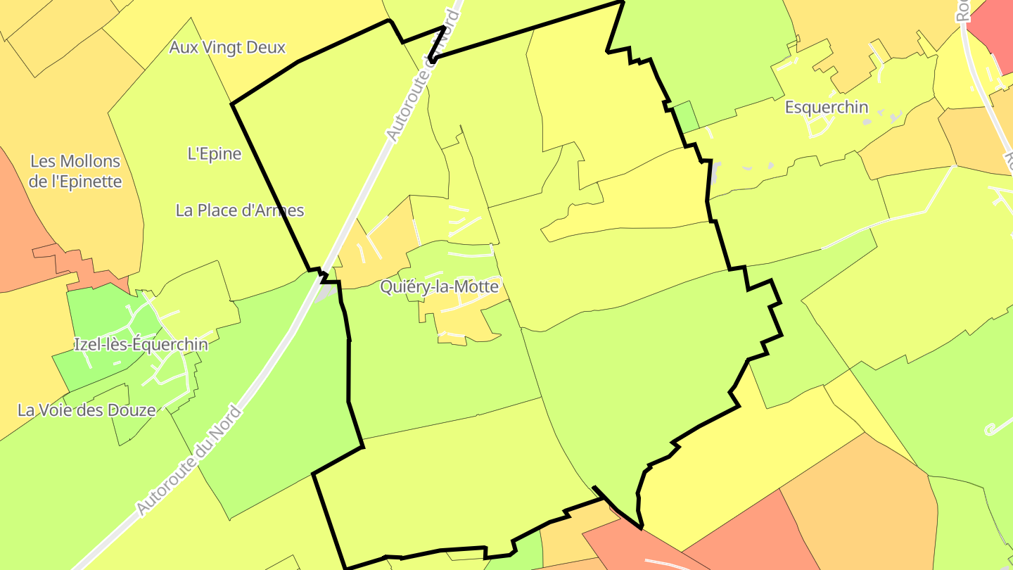 Carte des prix de l'immobilier Quiéry-la-Motte