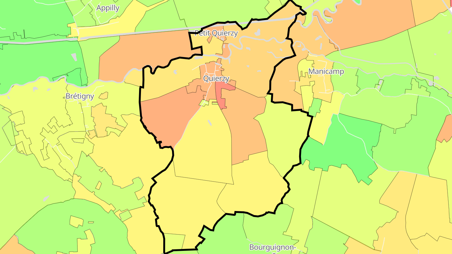 Carte des prix de l'immobilier Quierzy