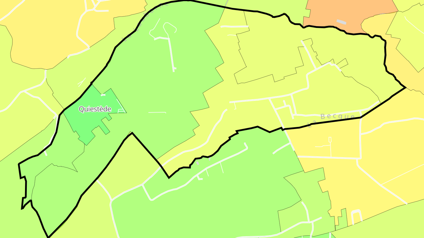 Carte des prix de l'immobilier Quiestède