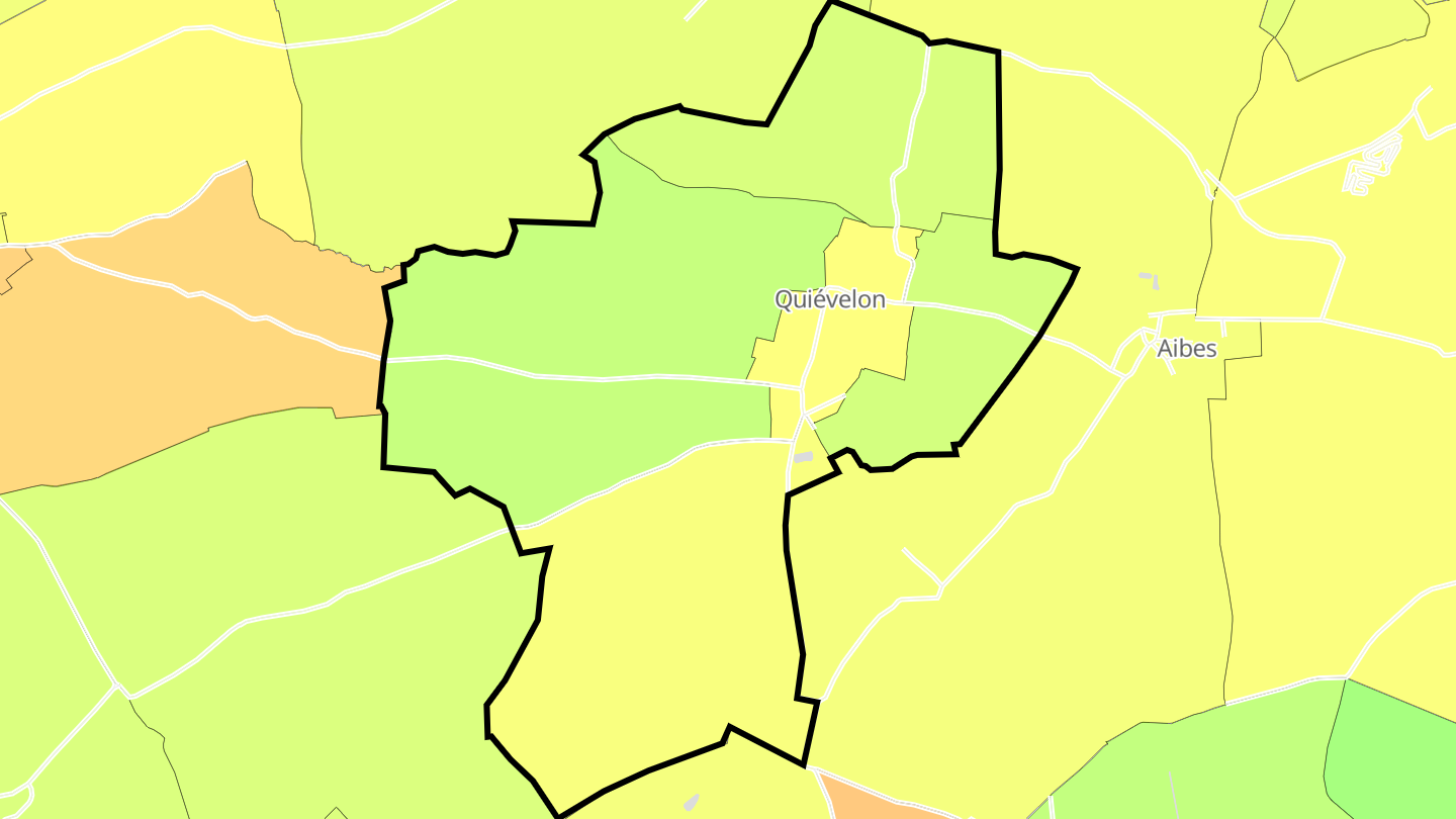 Carte des prix de l'immobilier Quiévelon