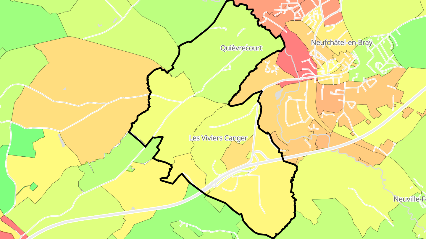 Carte des prix de l'immobilier Quièvrecourt