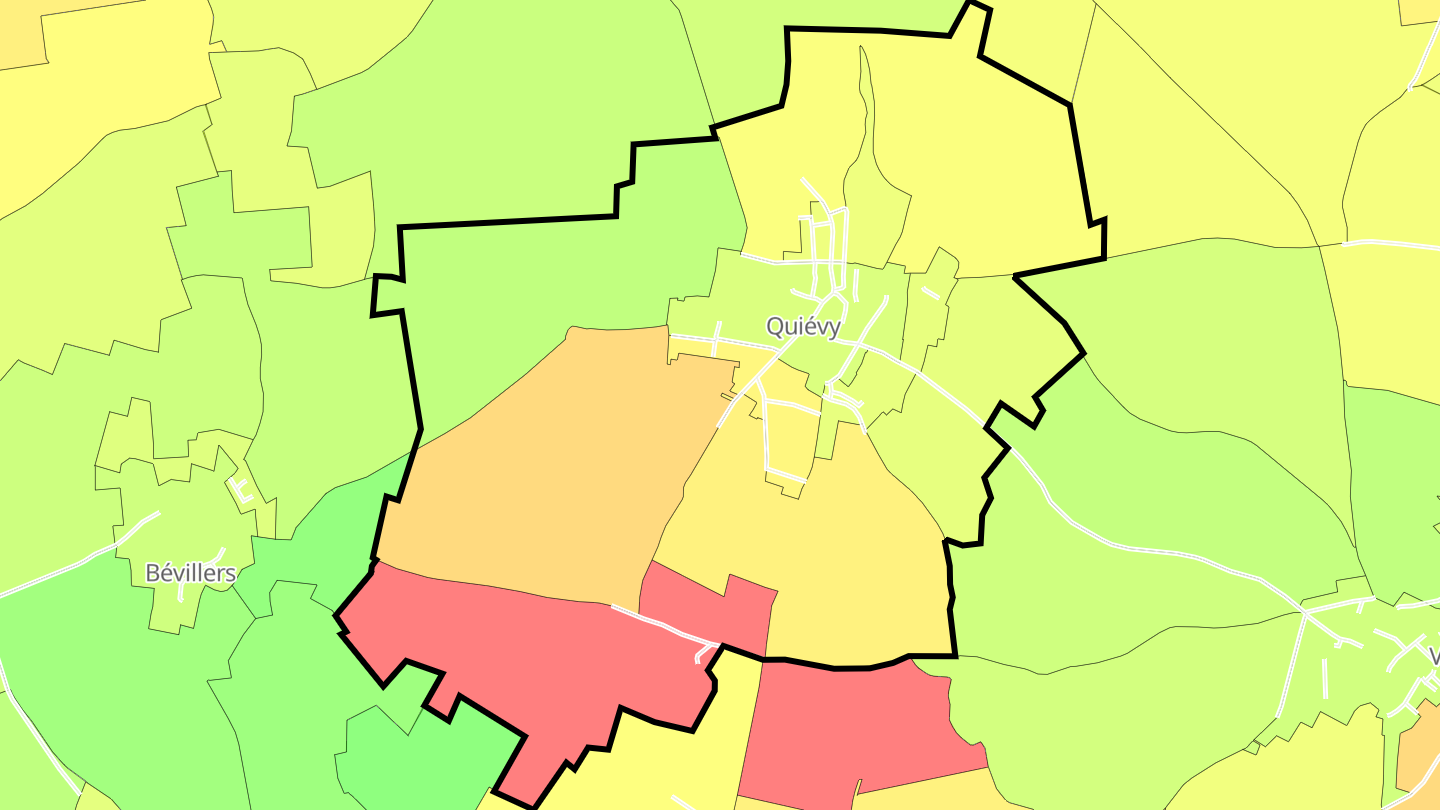 Carte des prix de l'immobilier Quiévy