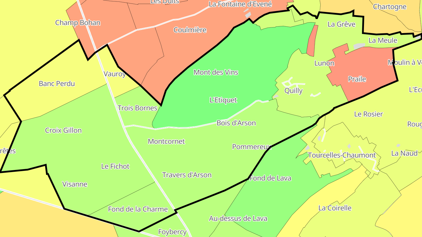 Carte des prix de l'immobilier Quilly