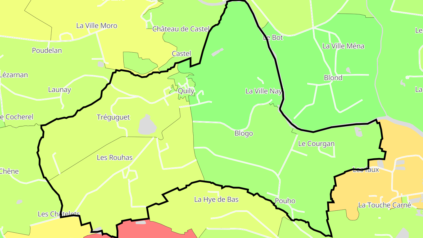 Carte des prix de l'immobilier Quily