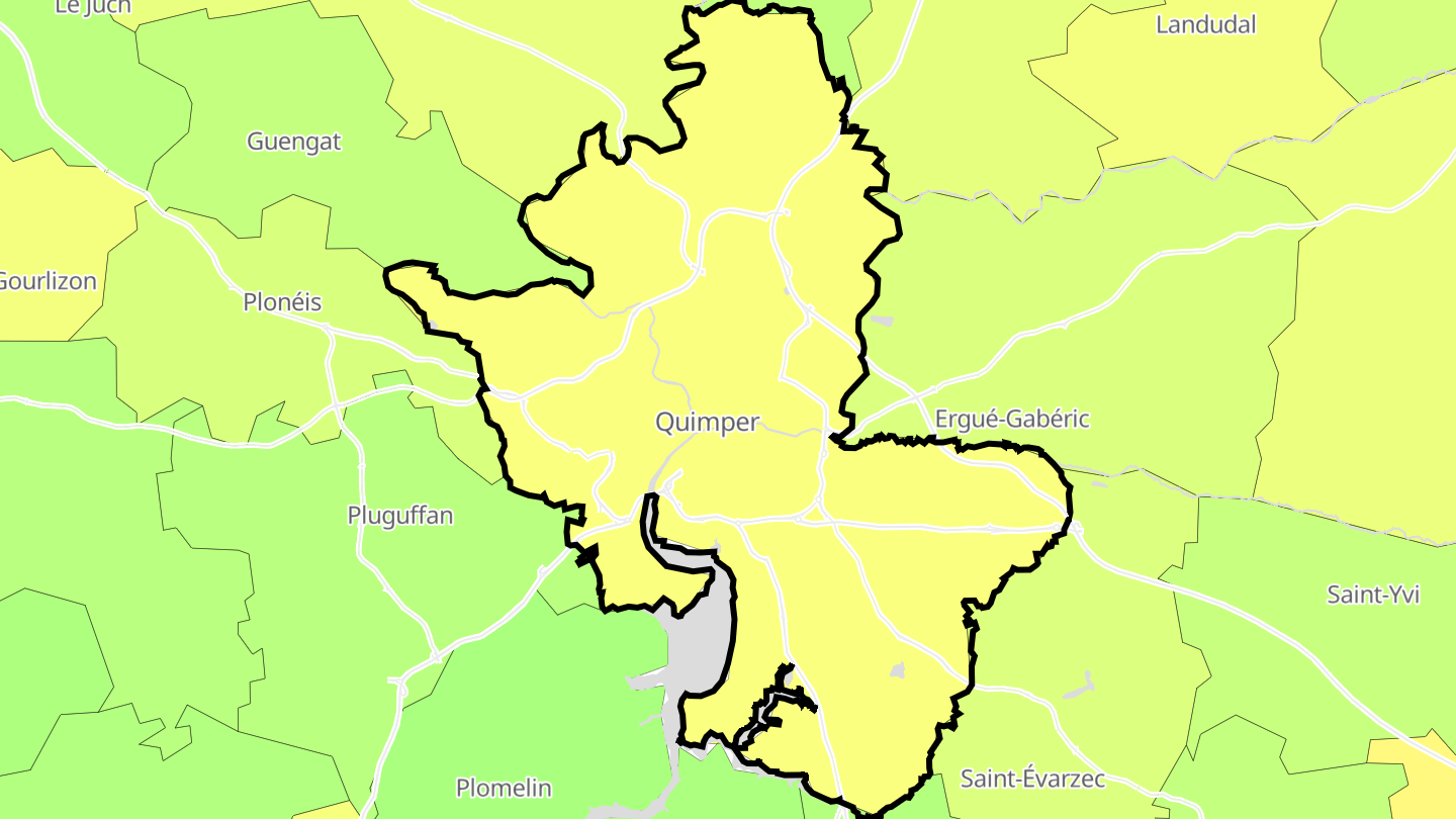 Carte des prix de l'immobilier Quimper