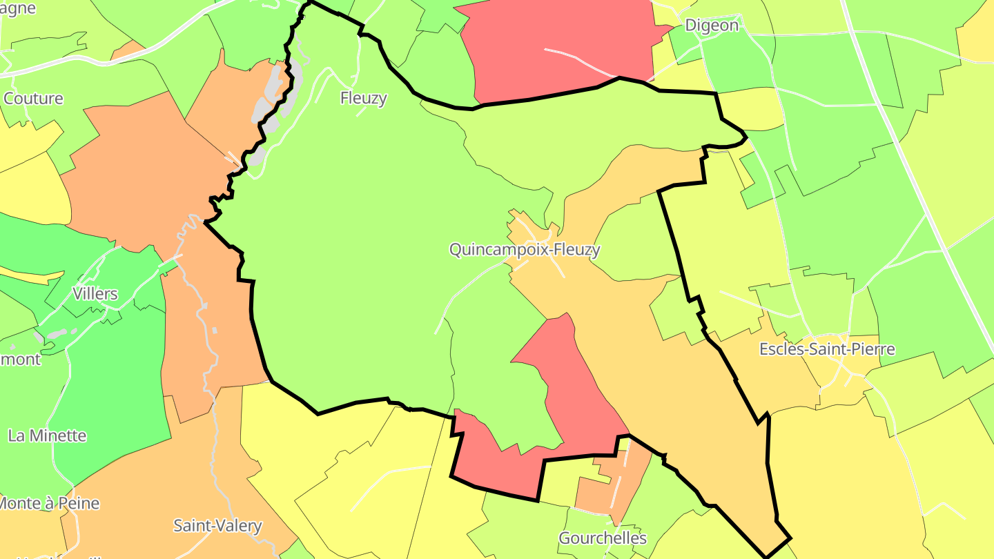 Carte des prix de l'immobilier Quincampoix-Fleuzy