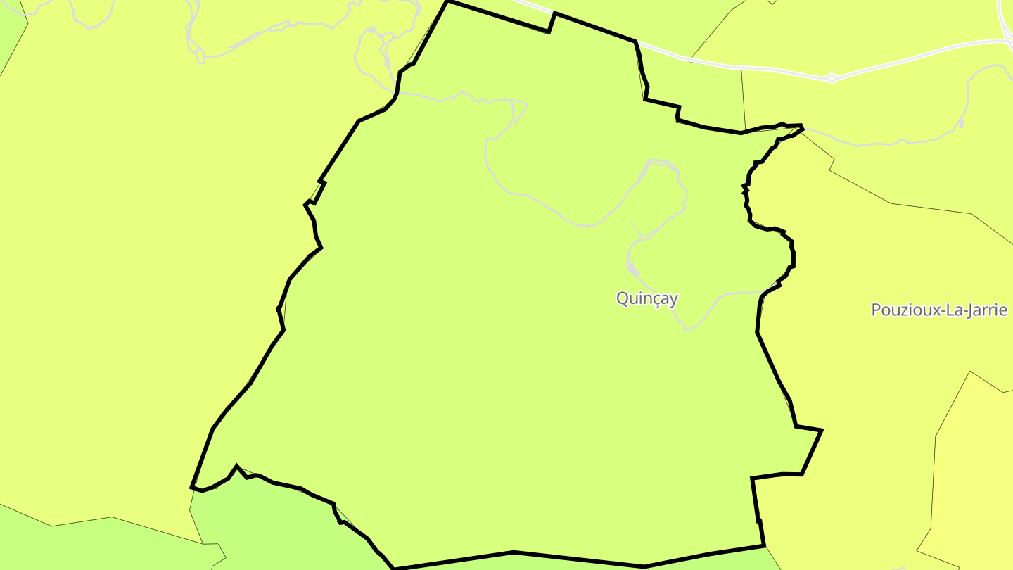 Carte des prix de l'immobilier Quinçay