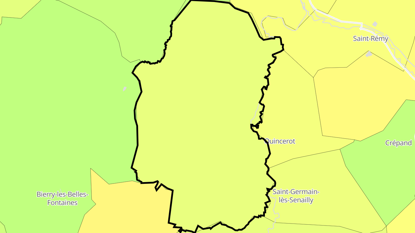 Carte des prix de l'immobilier Quincy-le-Vicomte
