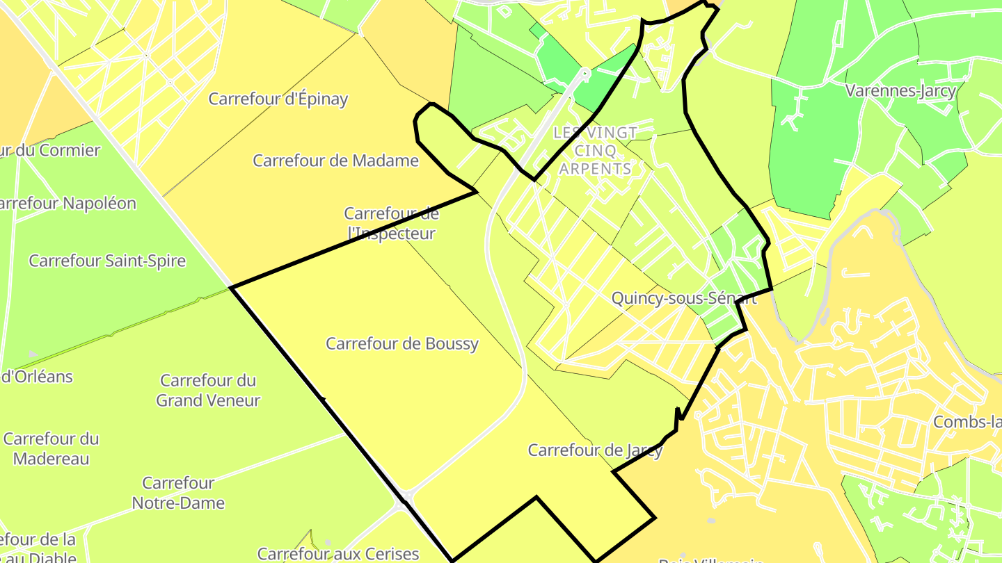 Carte des prix de l'immobilier Quincy-sous-Sénart