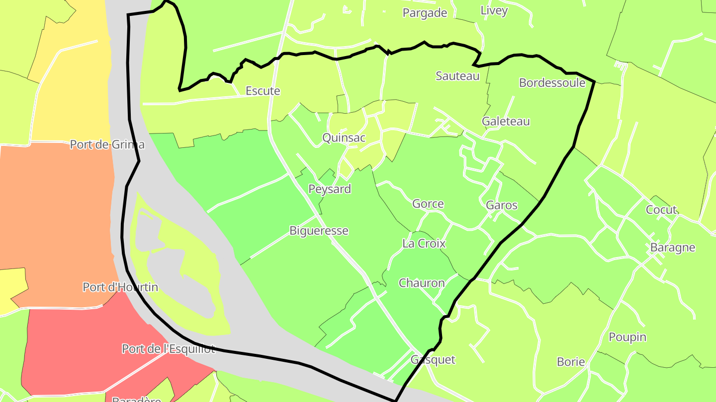 Carte des prix de l'immobilier Quinsac
