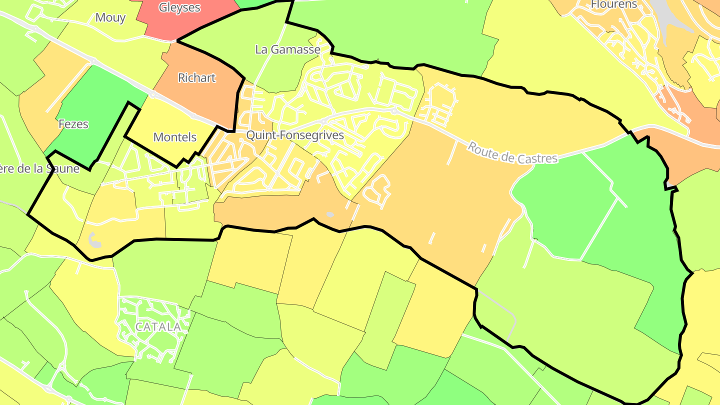 Carte des prix de l'immobilier Quint-Fonsegrives