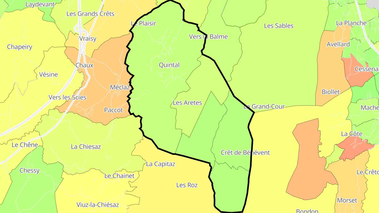 Carte des prix de l'immobilier Quintal