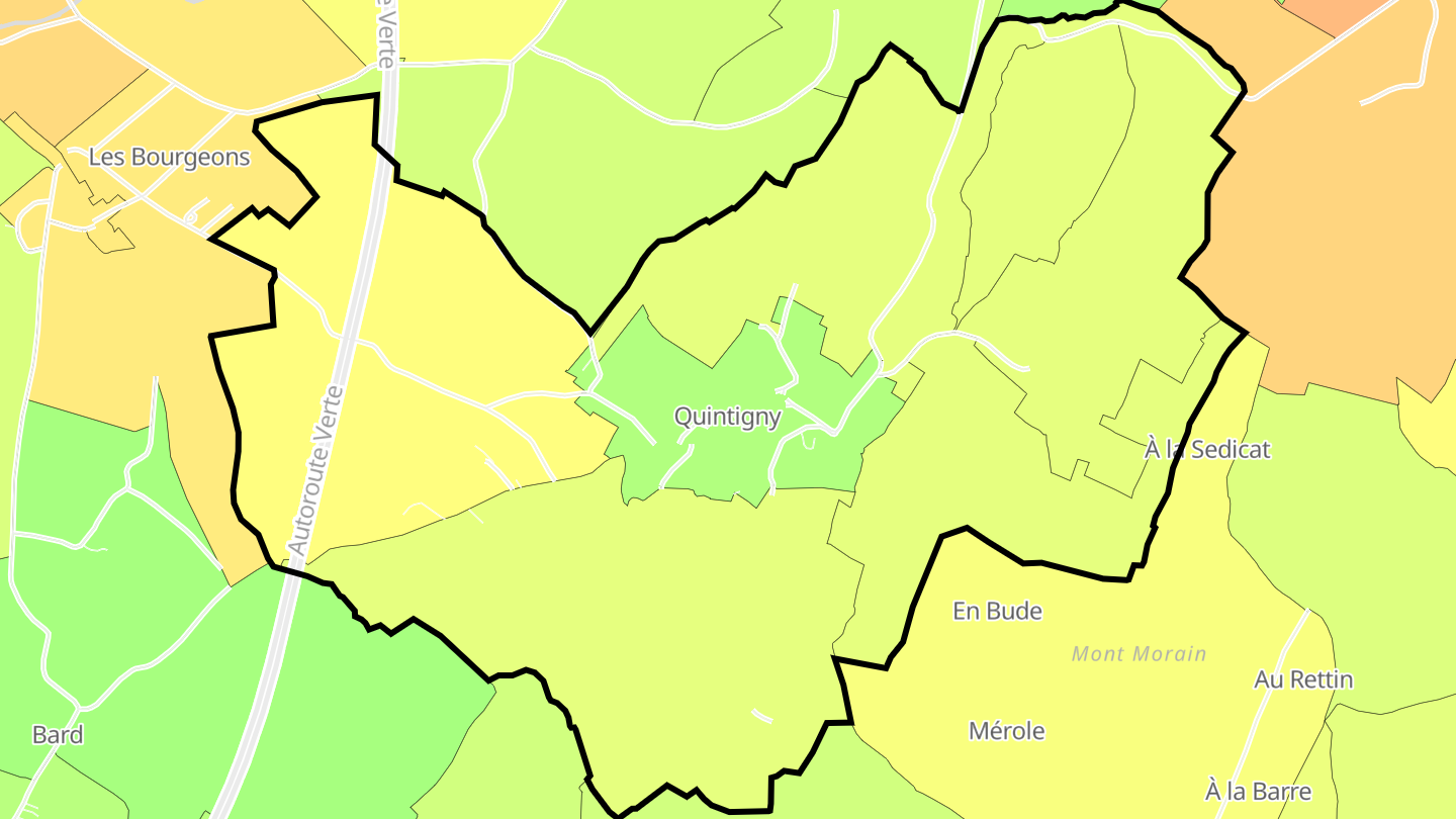 Carte des prix de l'immobilier Quintigny