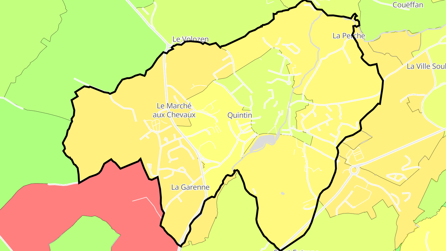 Carte des prix de l'immobilier Quintin