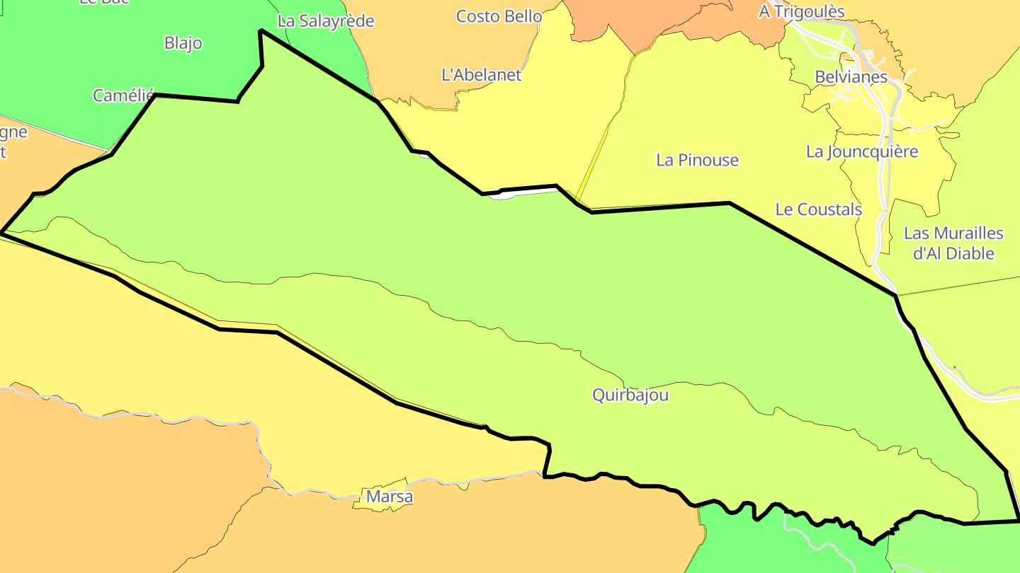 Carte des prix de l'immobilier Quirbajou