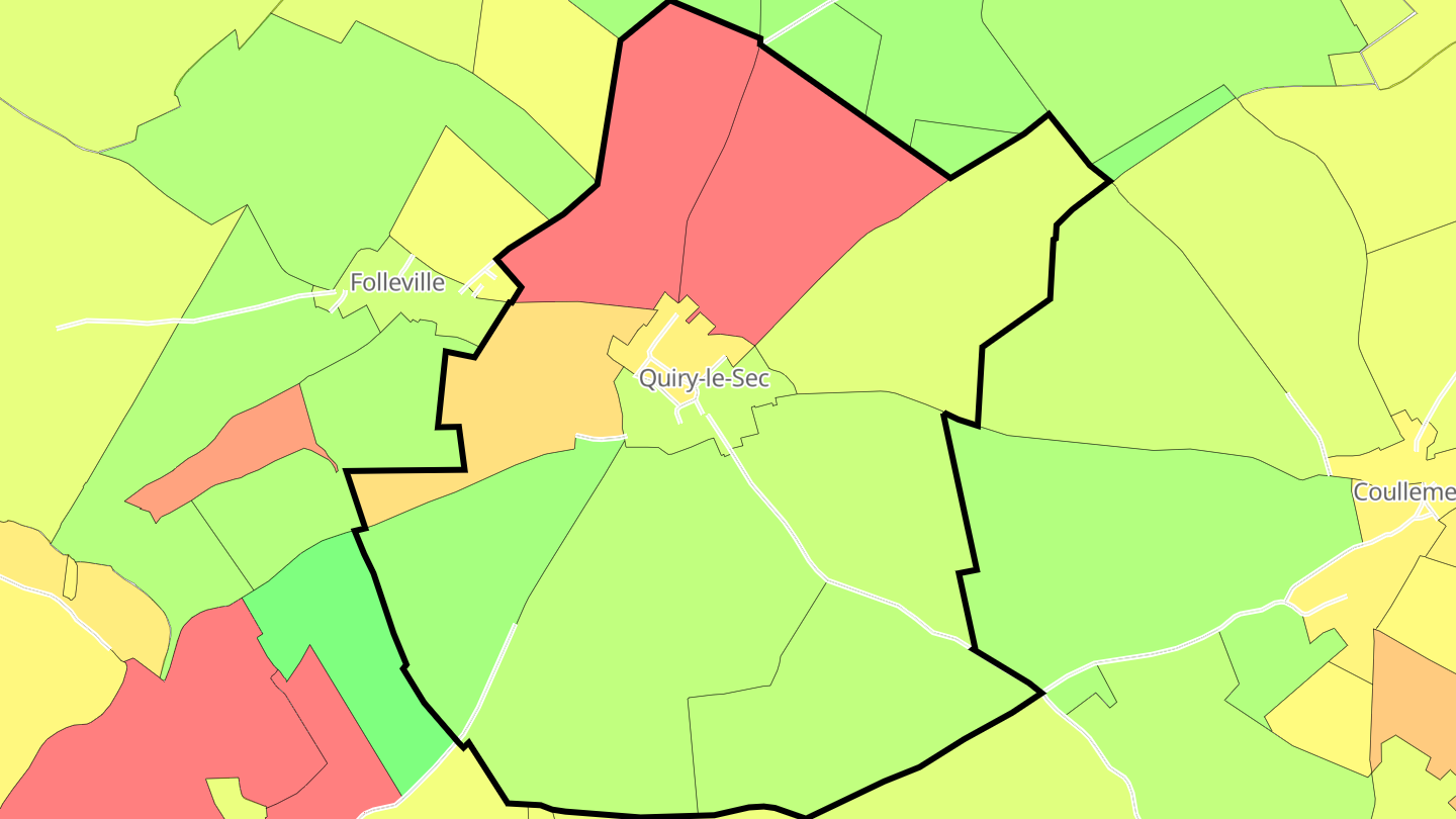 Carte des prix de l'immobilier Quiry-le-Sec