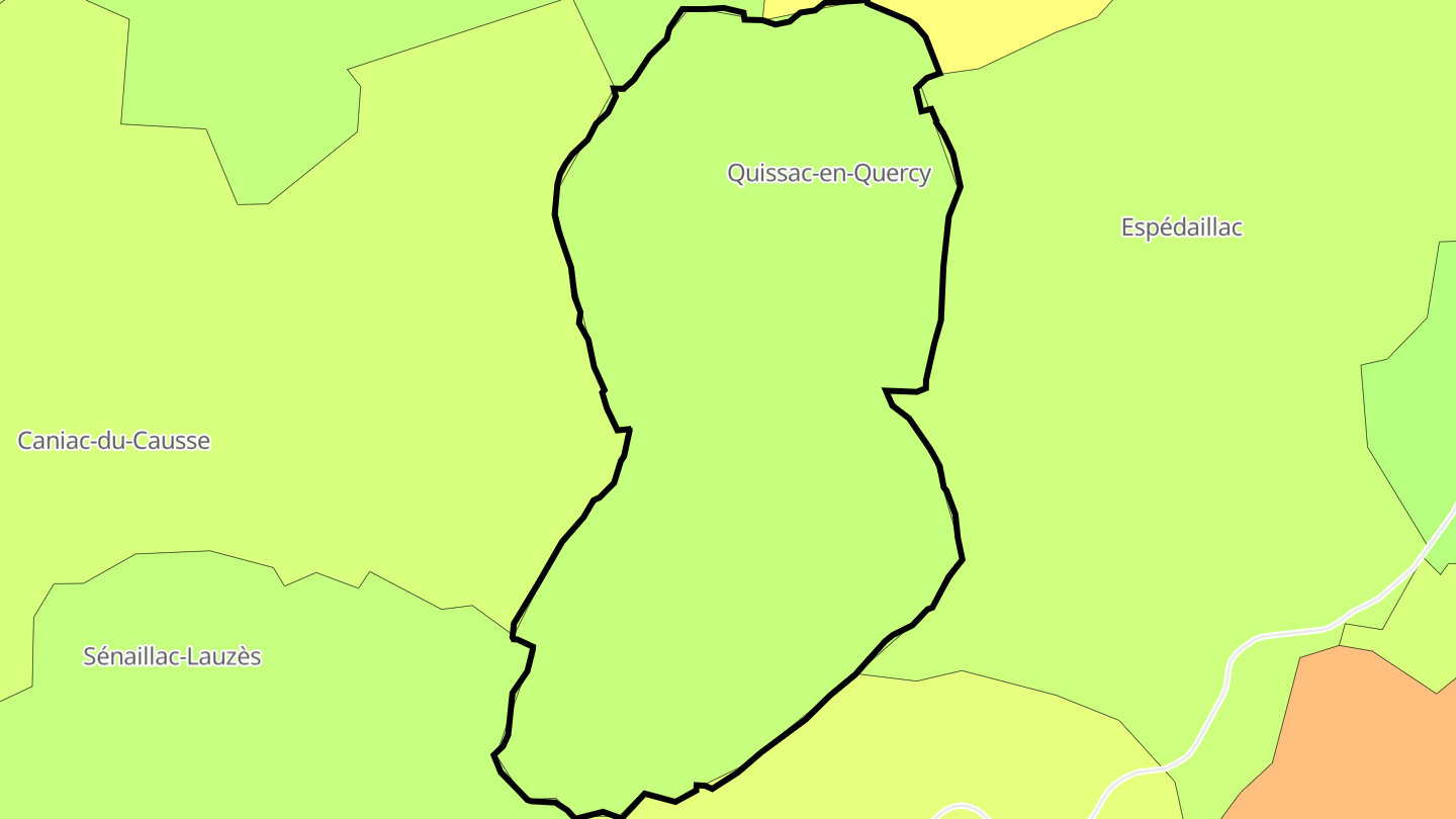 Carte des prix de l'immobilier Quissac-en-Quercy