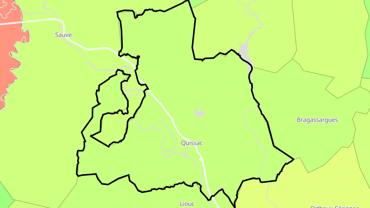 Carte des prix de l'immobilier Quissac