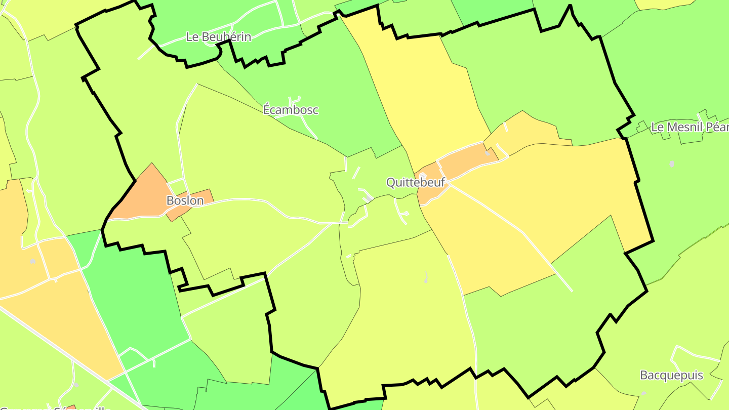 Carte des prix de l'immobilier Quittebeuf
