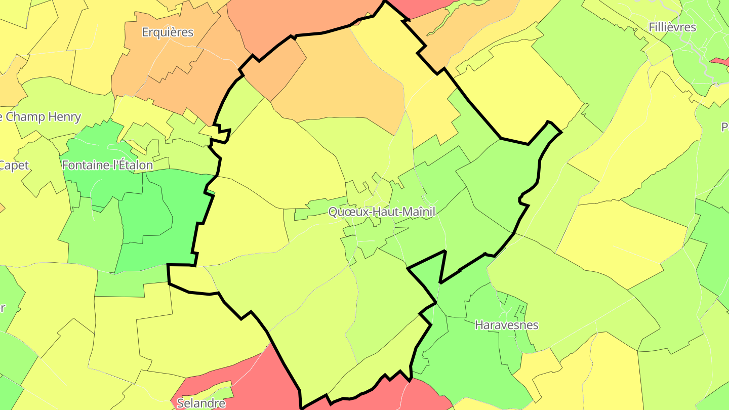 Carte des prix de l'immobilier Quœux-Haut-Maînil
