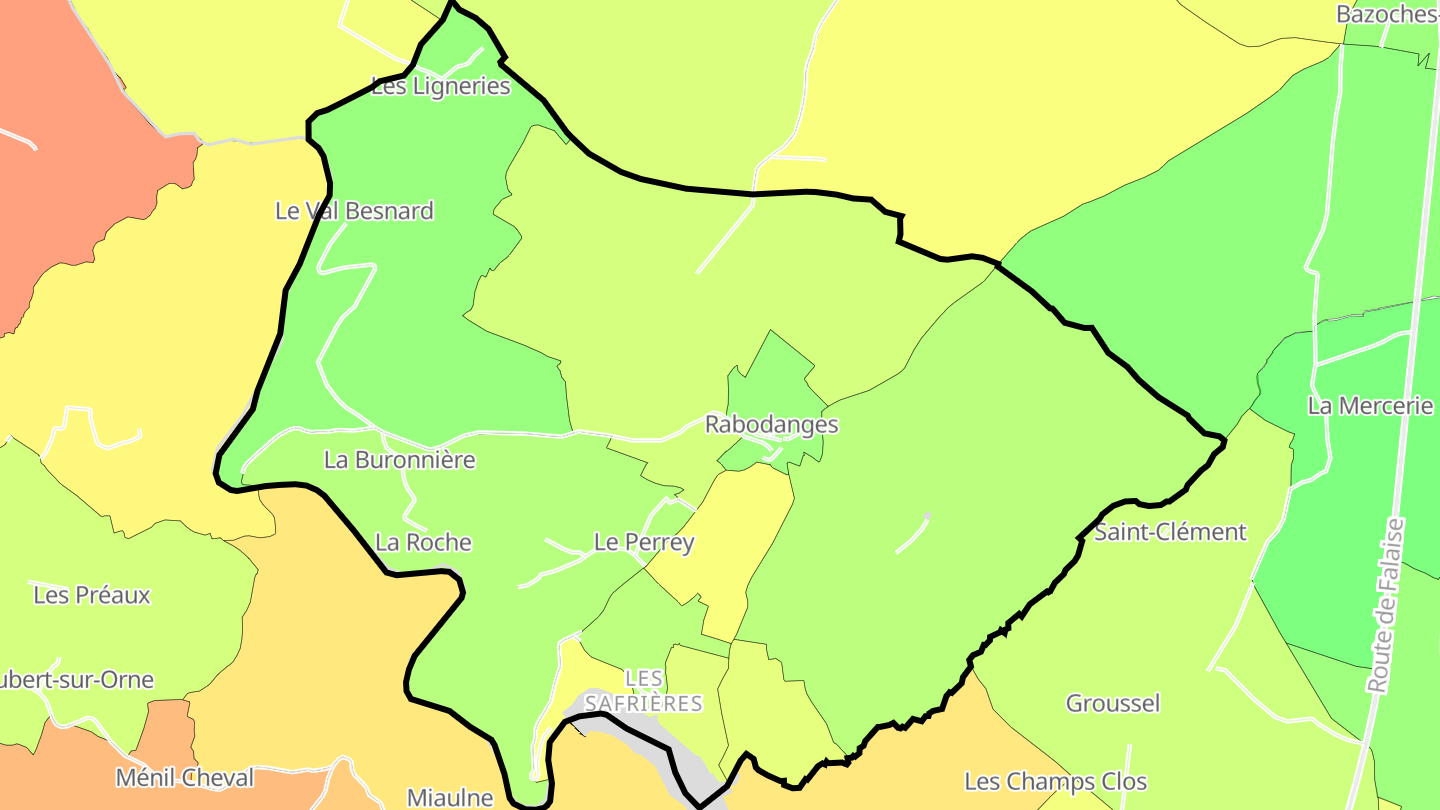 Carte des prix de l'immobilier Rabodanges