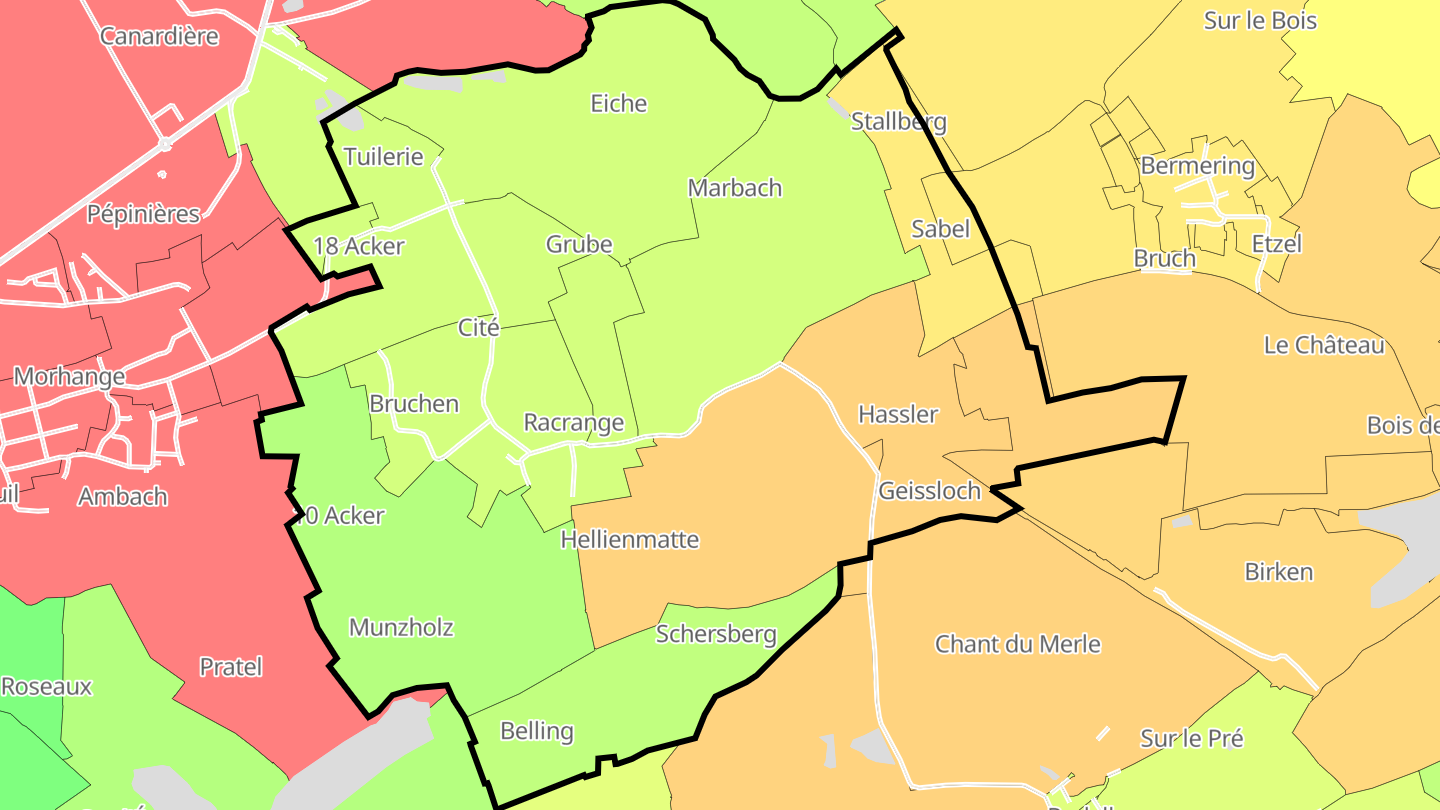 Carte des prix de l'immobilier Racrange