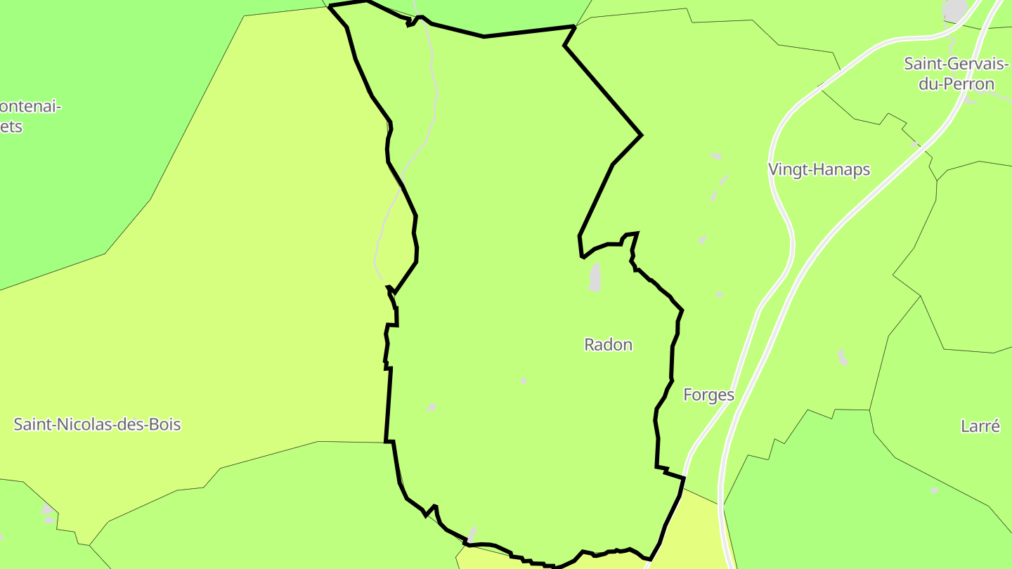 Carte des prix de l'immobilier Radon