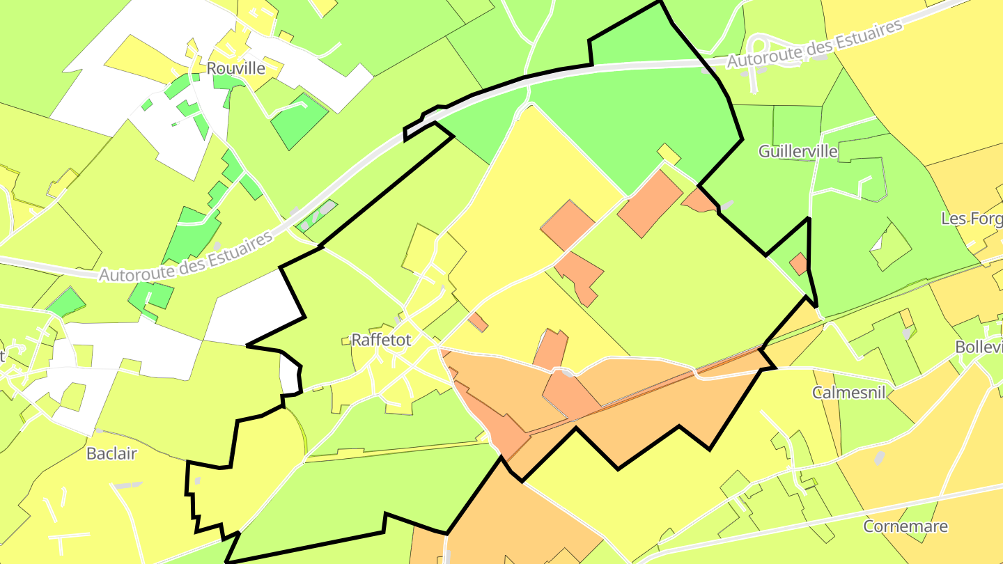 Carte des prix de l'immobilier Raffetot