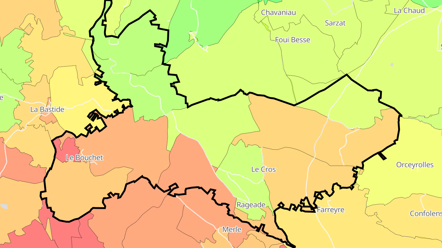 Carte des prix de l'immobilier Rageade