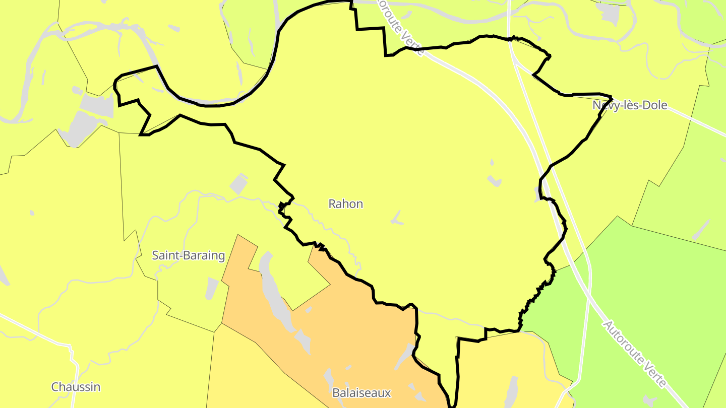 Carte des prix de l'immobilier Rahon