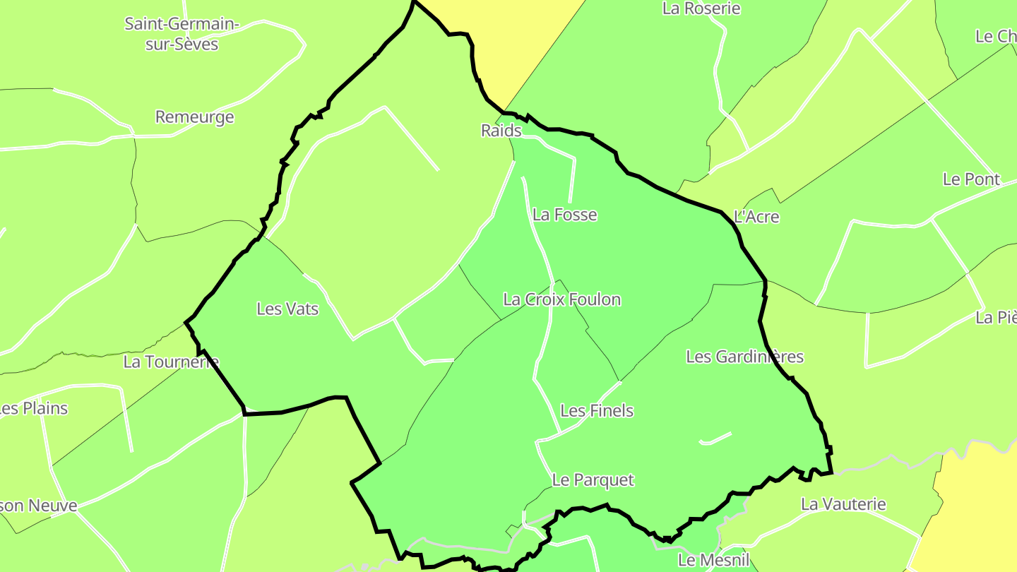 Carte des prix de l'immobilier Raids