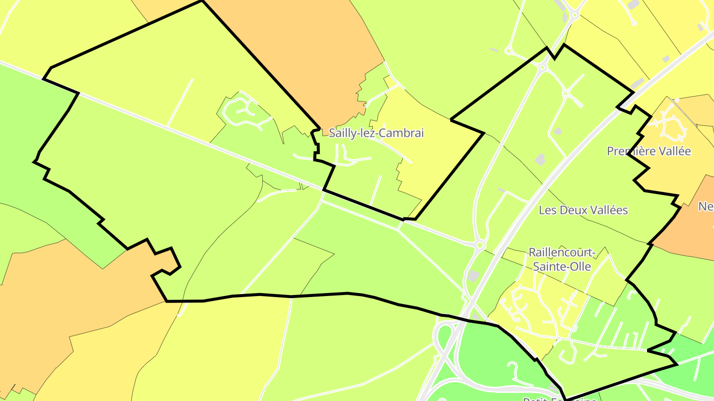 Carte des prix de l'immobilier Raillencourt-Sainte-Olle