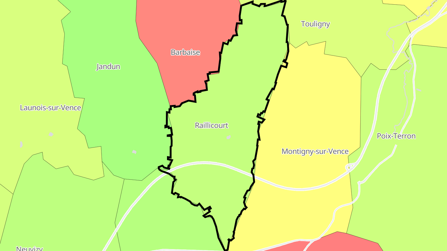 Carte des prix de l'immobilier Raillicourt